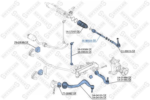 Тяга рулевая 5500333SX STELLOX 5500333SX