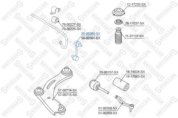 Стойка стабилизатора левая 5600360SX STELLOX 5600360SX