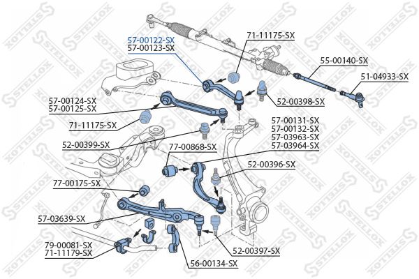 Рычаг подвески левый 5700122SX STELLOX 5700122SX