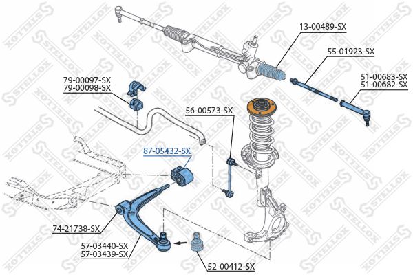 Сайлентблок 8705432SX STELLOX 8705432SX