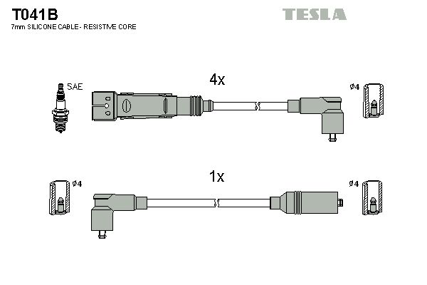 Провода высоковольтные T041B TESLA T041B
