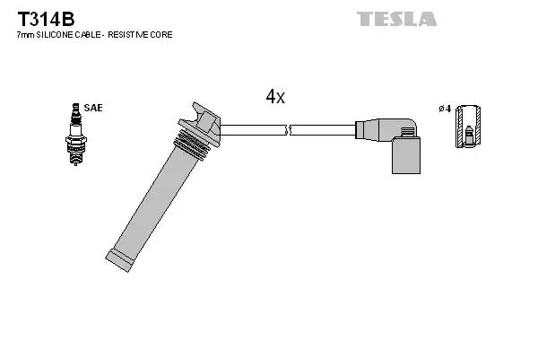 Провода высоковольтные T314B TESLA T314B