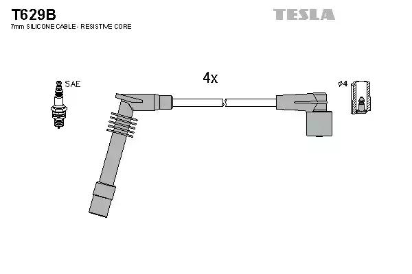 Провода высоковольтные T629B TESLA T629B