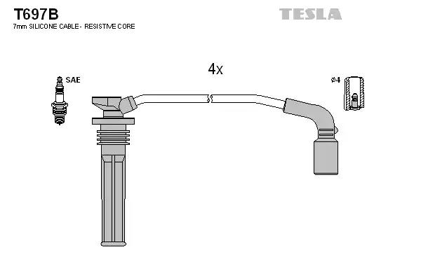 Провода высоковольтные T697B TESLA T697B