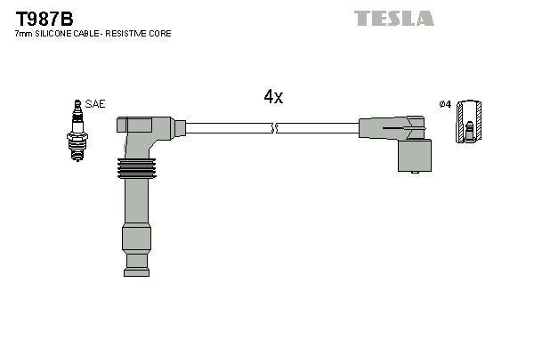 Провода высоковольтные T987B TESLA T987B