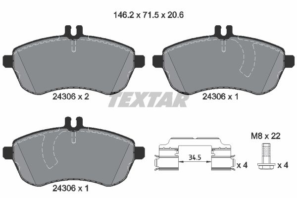 Колодки тормозные 2430601 TEXTAR 2430601