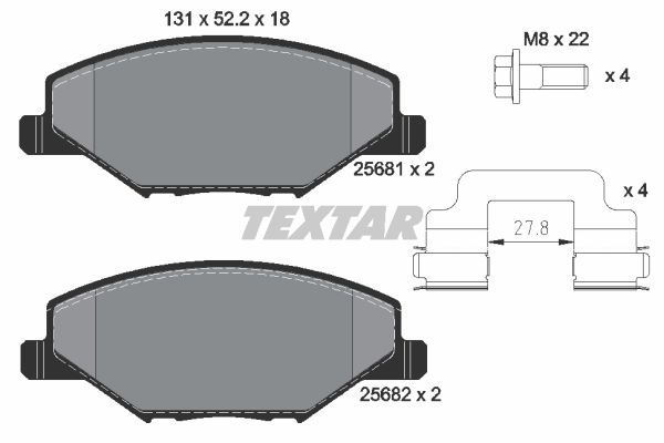 Колодки тормозные 2568101 TEXTAR 2568101