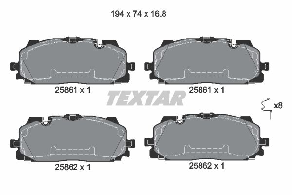 Колодки тормозные 2586101 TEXTAR 2586101