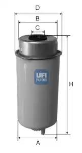 Фильтр топливный 2445500 UFI 2445500