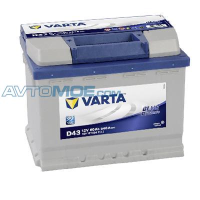 Аккумуляторная батарея 6СТ60з Blue Dynamic D43 VARTA 560127054
