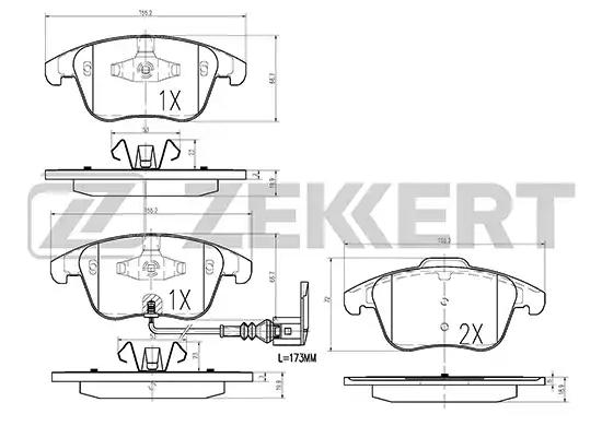 Колодки тормозные BS1009 ZEKKERT BS1009