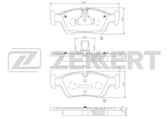 Колодки тормозные BS1016 ZEKKERT BS1016
