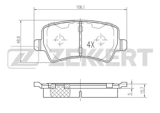 Колодки тормозные BS1030 ZEKKERT BS1030