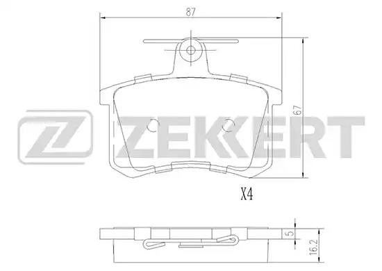 Колодки тормозные BS1096 ZEKKERT BS1096