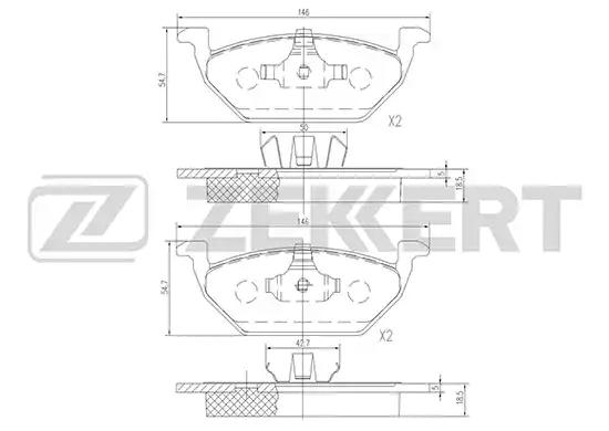 Колодки тормозные BS1136 ZEKKERT BS1136
