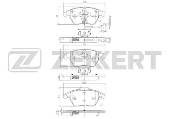 Колодки тормозные BS1141 ZEKKERT BS1141