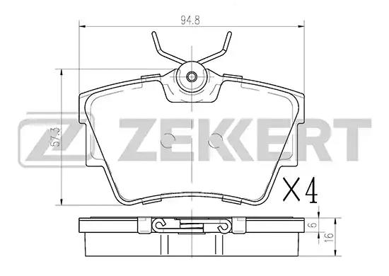 Колодки тормозные BS1162 ZEKKERT BS1162