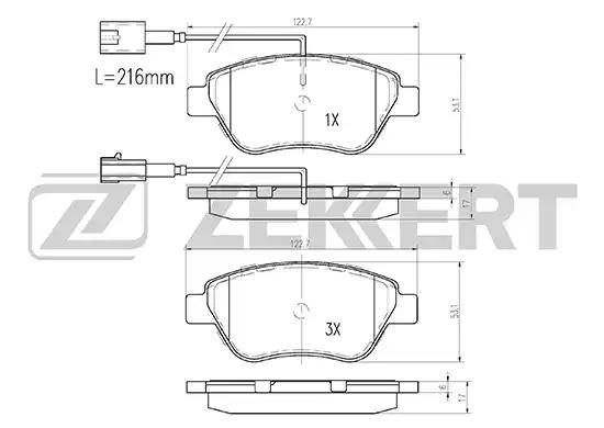 Колодки тормозные BS1167 ZEKKERT BS1167