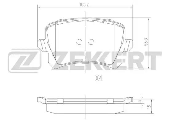 Колодки тормозные BS1168 ZEKKERT BS1168