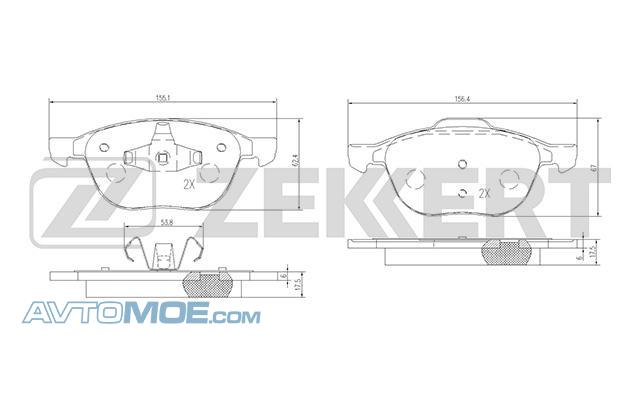 Колодки тормозные BS1599 ZEKKERT BS1599