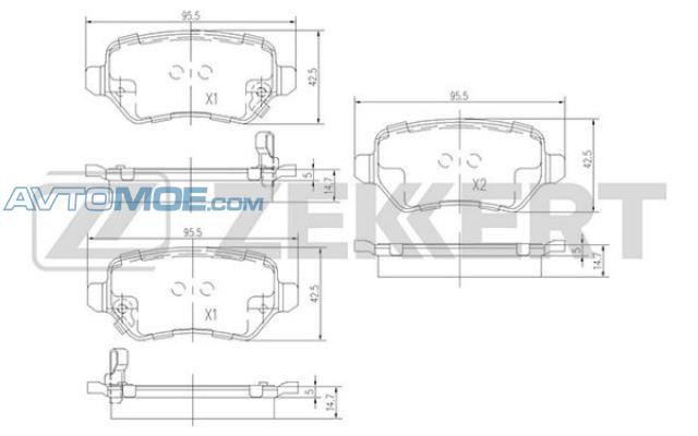 Колодки тормозные BS1761 ZEKKERT BS1761
