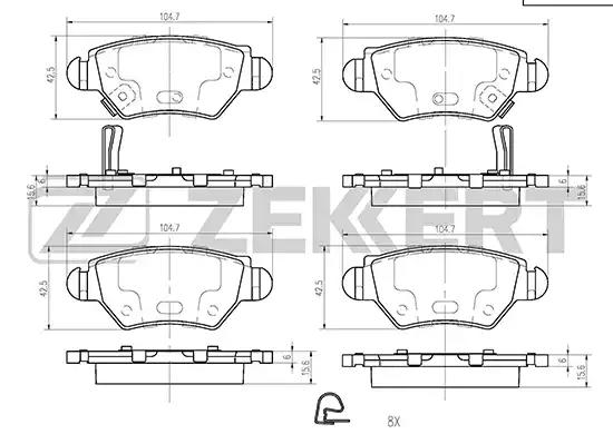 Колодки тормозные BS2366 ZEKKERT BS2366