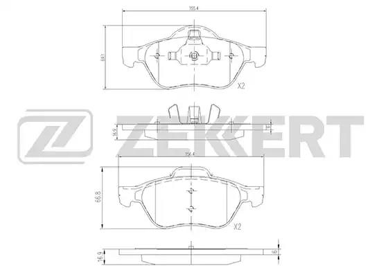 Колодки тормозные BS2488 ZEKKERT BS2488