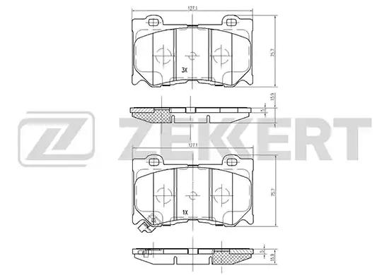 Колодки тормозные BS2517 ZEKKERT BS2517