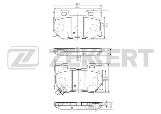 Колодки тормозные BS2525 ZEKKERT BS2525