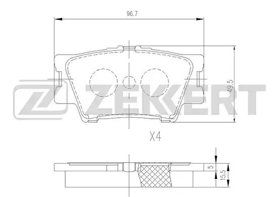 Колодки тормозные BS2715 ZEKKERT BS2715