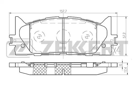 Колодки тормозные BS2804 ZEKKERT BS2804