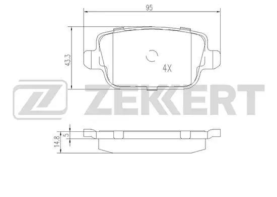 Колодки тормозные BS2821 ZEKKERT BS2821
