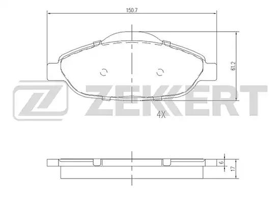 Колодки тормозные BS2825 ZEKKERT BS2825