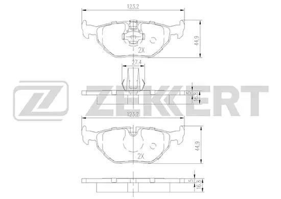 Колодки тормозные BS2850 ZEKKERT BS2850