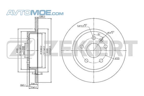 Диск тормозной BS5052 ZEKKERT BS5052