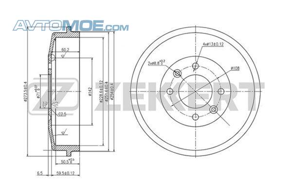 Барабан тормозной BS5098 ZEKKERT BS5098