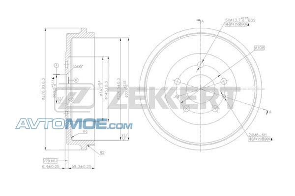 Барабан тормозной BS5186 ZEKKERT BS5186