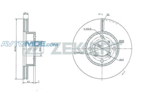 Диск тормозной BS5241 ZEKKERT BS5241