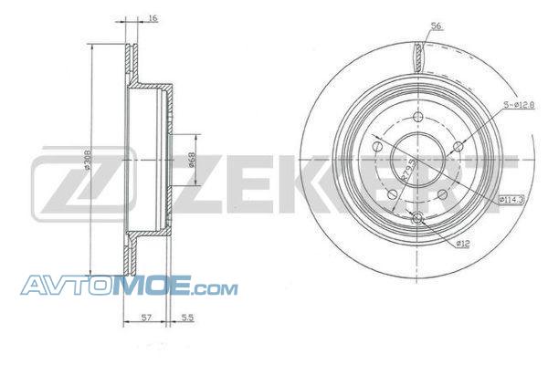 Диск тормозной BS5287 ZEKKERT BS5287