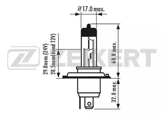 Лампа галогенная H4 ZEKKERT LP1011