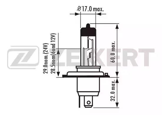 Лампа галогенная H4 ZEKKERT LP1018