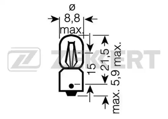 Лампа накаливания T4W ZEKKERT LP1091