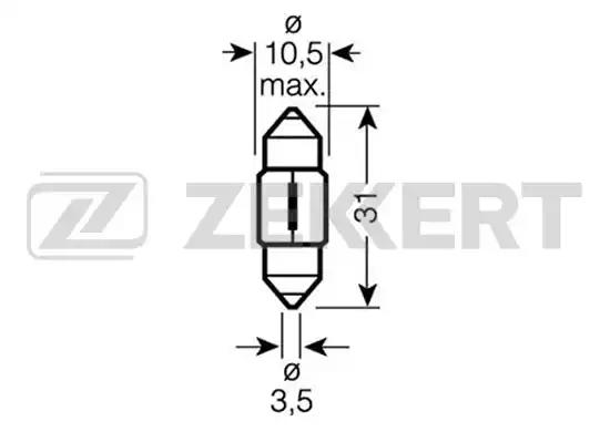 Лампа накаливания C10W ZEKKERT LP1106