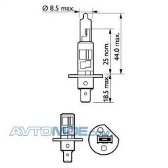 Лампы галогенные, комплект H1 PHILIPS 12258XVS2