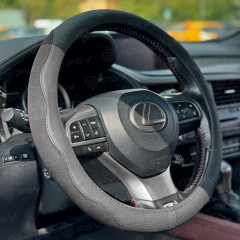 Оплетка на руль ALCANTARA Fiber (Черный/Отстрочка черная) М, экокожа PSV 137046