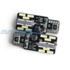 Фото товара Светодиодная лампочка C025T10/белый/ (W2.1x9.5D) CANBUS 24SMD 4014 блистер 2шт. AVS A78451S
