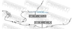 Трос тормоза стояночного 01100NRE180LH FEBEST 01100NRE180LH