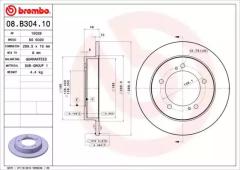 Диск тормозной 08B30410 BREMBO 08B30410