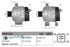 Генератор DAN1209 DENSO DAN1209