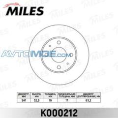 Диск тормозной K000212 MILES K000212